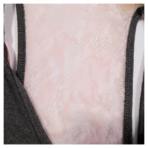 Calia by Carrie Underwood NWT Grey/Pink Darling Double Layer Mesh Tank Top Small - Picture 5 of 7